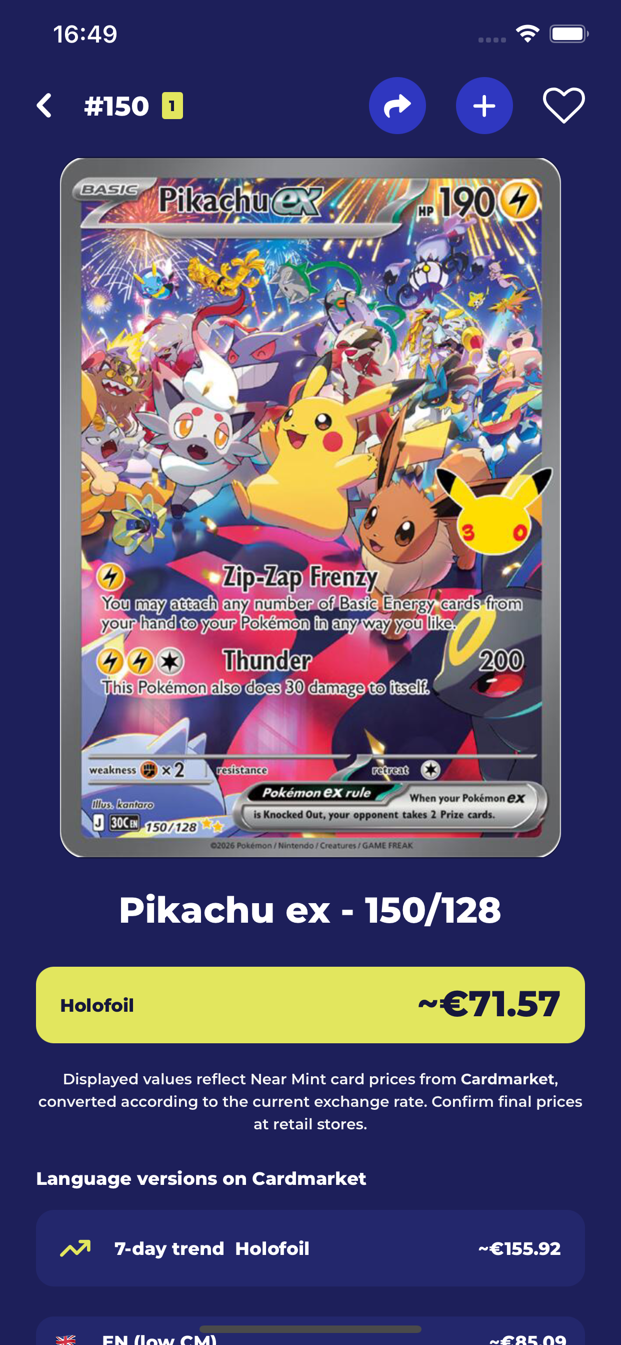 Instantly check prices of Pokemon and PSA cards